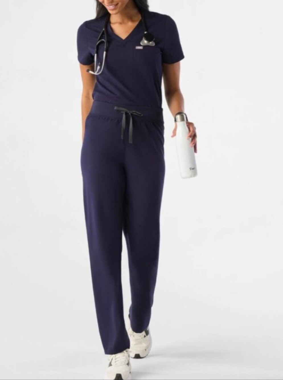 FIGS Navy Scrub Set Livingston Pants S And Catarina Top Size M